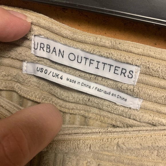 Urban Outfitters Chic Ribbed Wide-Leg Pants in Beige - Picture 3 of 6